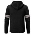 thumbnail image 4 of WTOBBY Men's Solid Color Knit Cardigan Jacket, Plush Fleece Lined Hooded Sweater, Warm Thickened Casual Zip Up Outerwear for Fall Winter Seasons,Black L, 4 of 5