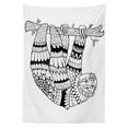 thumbnail image 3 of Ambesonne Sloth Tablecloth Rectangular Table Cover, Sloth, 60"x90", Black White, 3 of 4