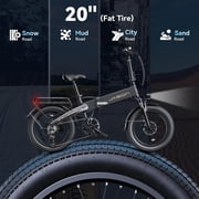 Jasion EB6 Electric Bike for Adults, 1200W Peak Motor Folding Ebike with 48V Removable Built-in Battery, Up to 25 MPH, 20 Fat Tire Foldable Electric Bicycle, UL 2849