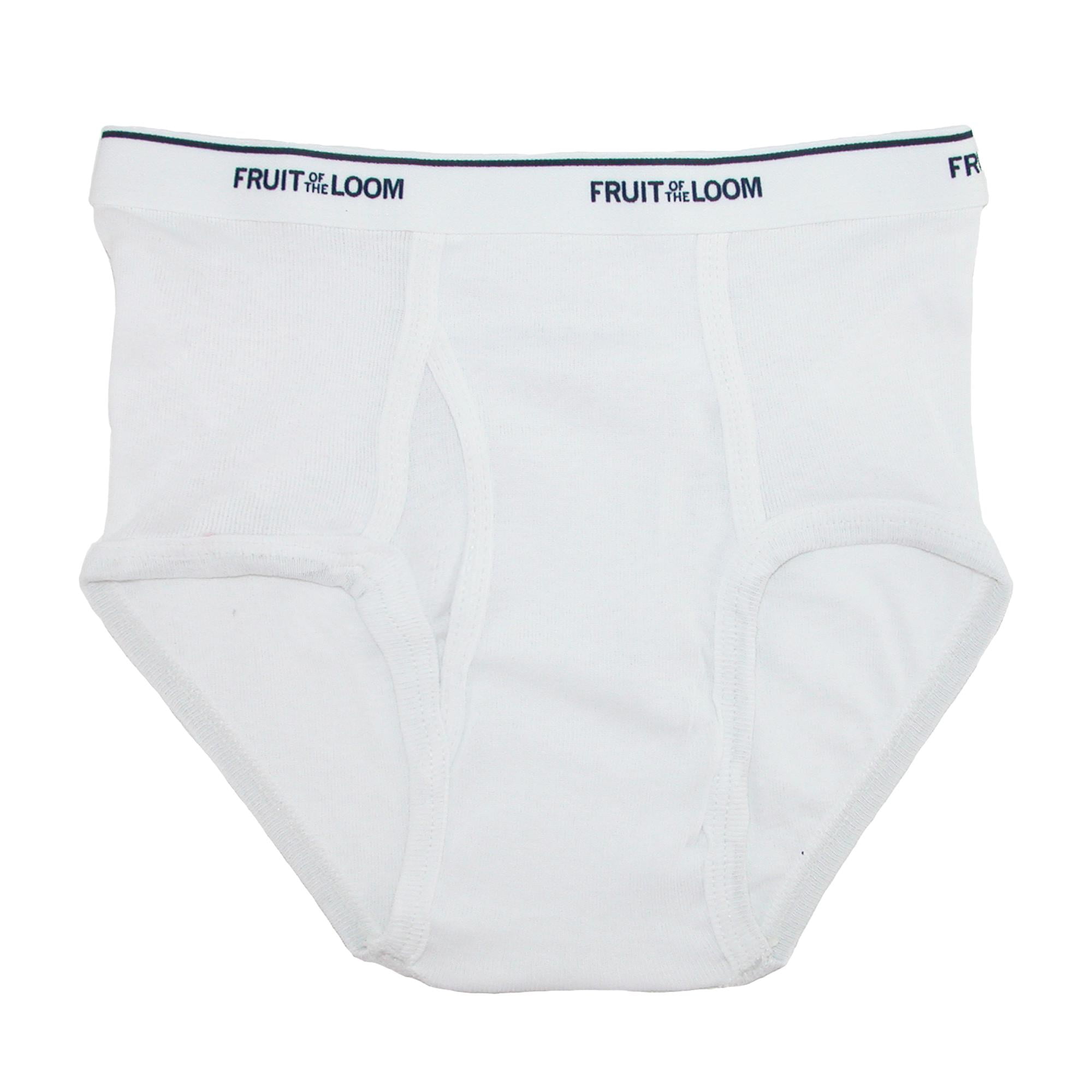 Fruit Of The Loom Boys` 3Pack Full Cut Cotton White Briefs, M, White