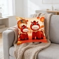 thumbnail image 4 of Uuiauoio Horse Zodiac Pillow Cover Flocked Plush Cute Animal Design Throw Pillow Case for Sofa Bed Living Room Home Decor Year of the Horse Theme, 4 of 6