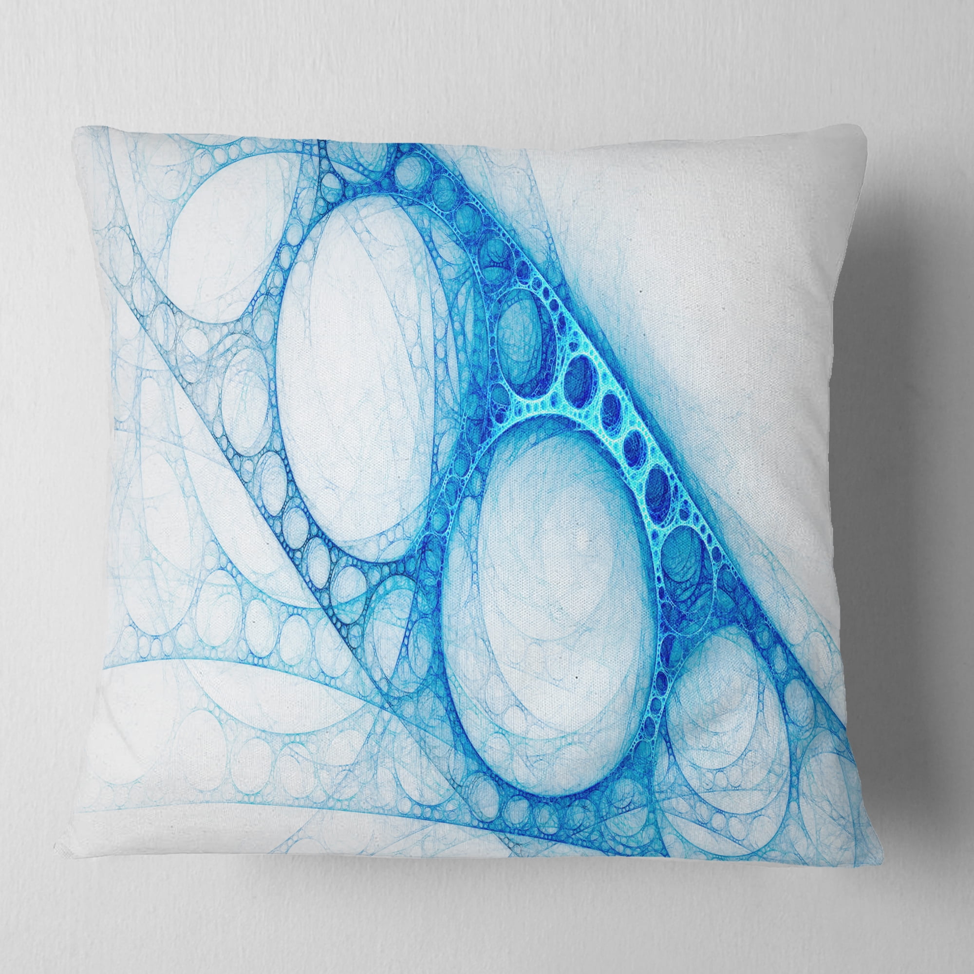 Designart Blue Metal Construction - Abstract Throw Pillow - 18x18