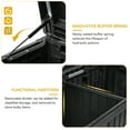 thumbnail image 4 of Dextrus 180 Gallon Large Outdoor Storage XL Deck Box w/Divider for Patio Furniture,Outdoor Cushions, Garden Tools, Sports Equipment and Pool Supplies, Waterproof, Resin, Lockable, Black, 4 of 5
