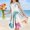 Multicolor H, variant on SGFCWSX Girls Sleeveless Dress A-Line Floral Print Crew Neck Summer Party Dresses for Kids Multicolor Size 4-5 Years