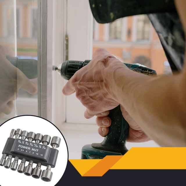 Hexagonal Nut Socket Power Drill Bit Set with Holder Electric Wrench Power Impact Driver Sockets Nozzles Kit Repair Handtool Type 3