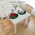 thumbnail image 2 of HAOXIT Tablecloth, Waterproof Polyester Table Cloth, Durable Table Cover for Kitchen Dining Room Home Tabletop Decoration, Summer Fruits Red and Green White, 2 of 7