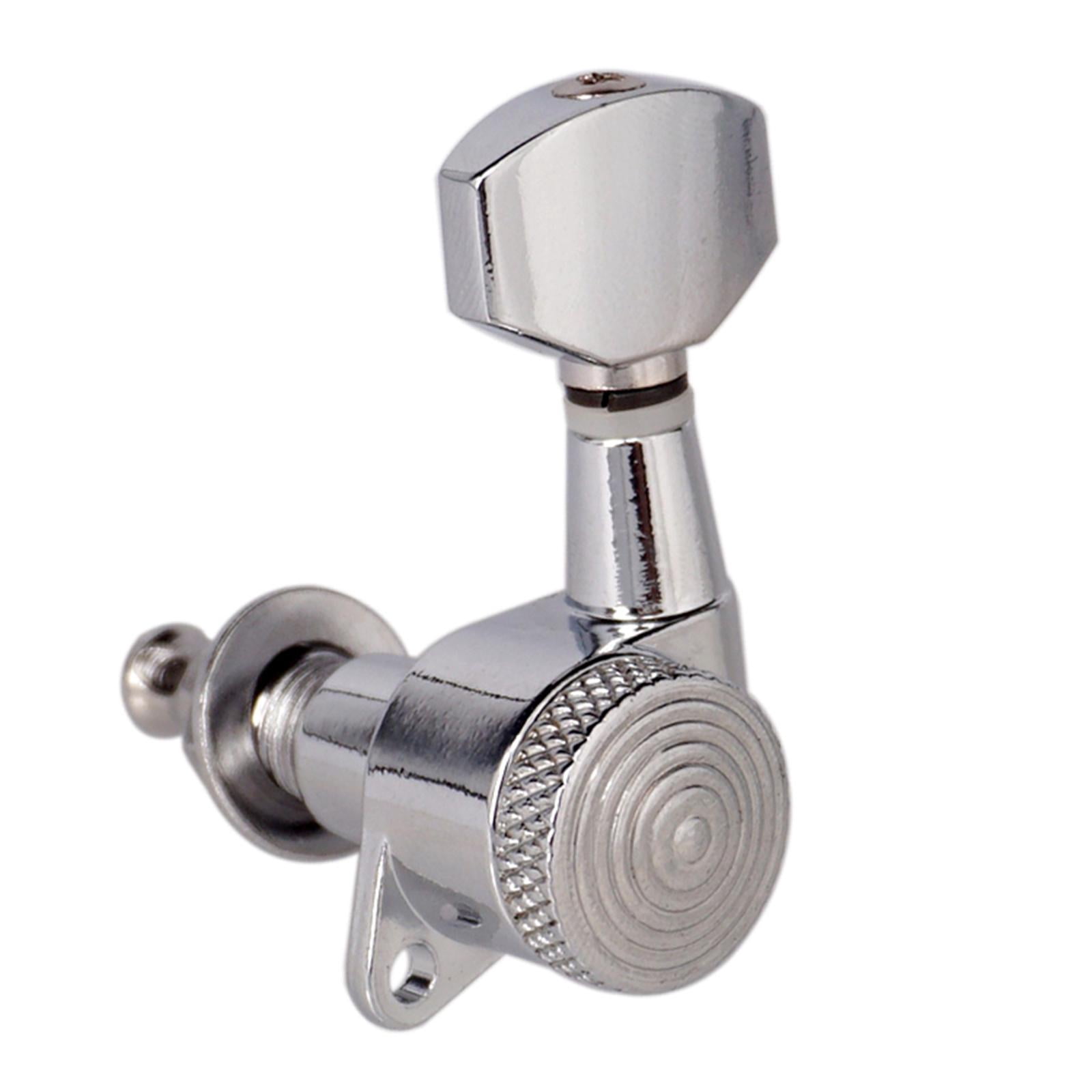 LeeQinersw 6Pack of Guitar String Peg Locking Tuners Tuning Pegs Electric Guitar Parts - 6L 6L Silver