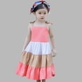 thumbnail image 6 of REDARER Toddler Girls Tiered Dress with Bow Straps & Matching Headband 4th of July Patriotic Outfit,3-4 Years, 6 of 9