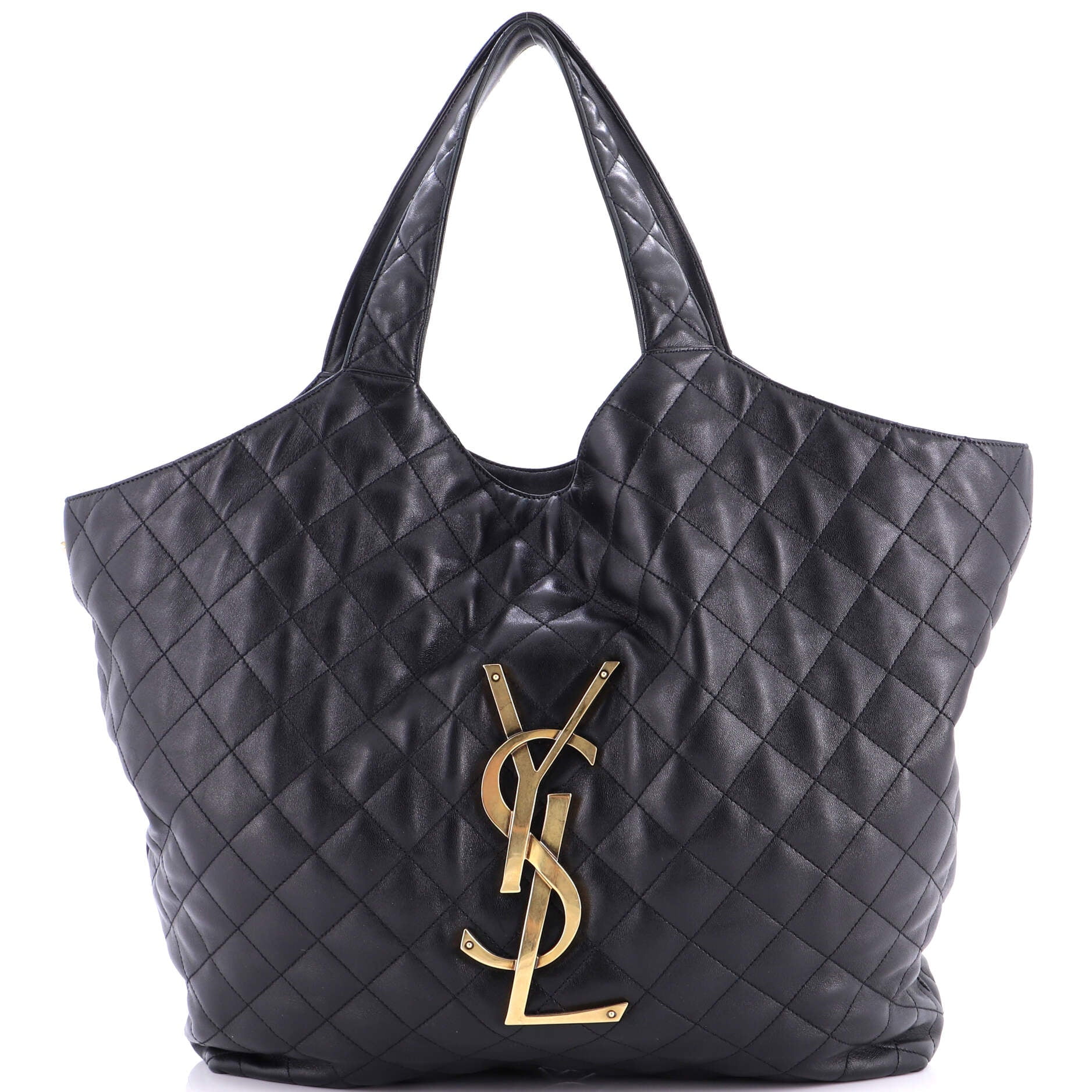 Pre-Owned Saint Laurent Icare Shopping Tote Quilted Leather Maxi By Rebag
