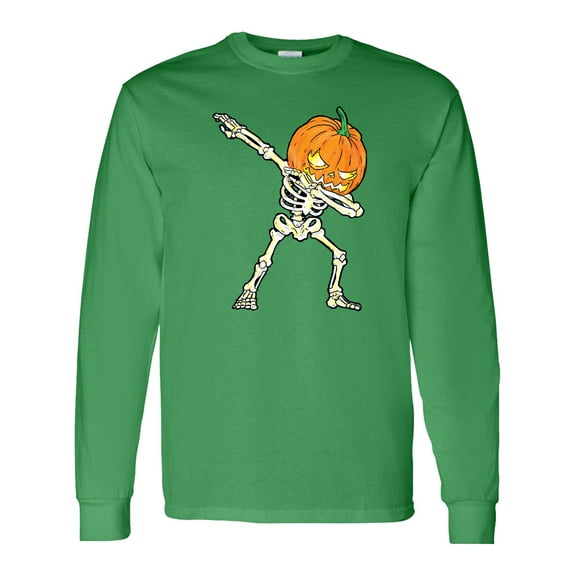 Inktastic Halloween Dabbing Great Pumpkin Skeleton Long Sleeve T-Shirt