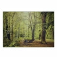 thumbnail image 1 of Forest Cutting Board, Picnic Table in the Forest Foliage Greenery Nature Theme Summer and Winter Theme, Decorative Tempered Glass Cutting and Serving Board, Small Size, Green Brown, by Ambesonne, 1 of 1