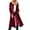 Wine, variant on Velvet Long Open Front Cardigan Coat Elegant Retro High Slit Loose Fit Duster Outerwear With Pockets For Women