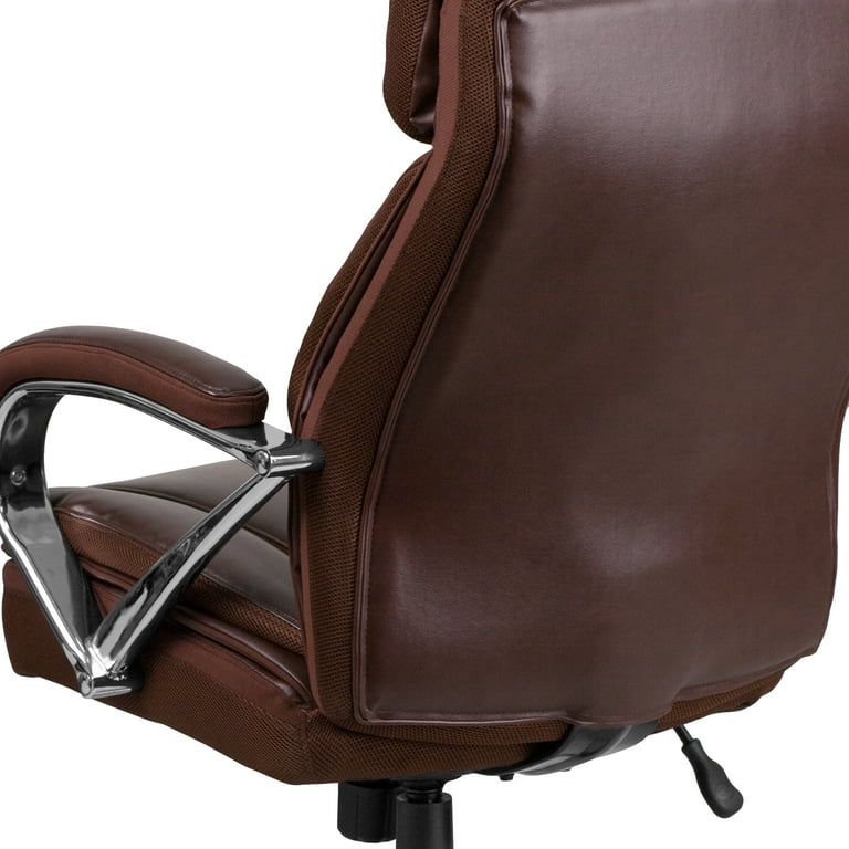 Emma + Oliver 500 lb. Big & Tall Brown LeatherSoft Ergonomic