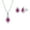 Ruby, variant on 5mm x 3mm Pear-Shaped Emerald Pendant Necklace and Earrings Set, Sterling Silver Jewelry for Women or Teens