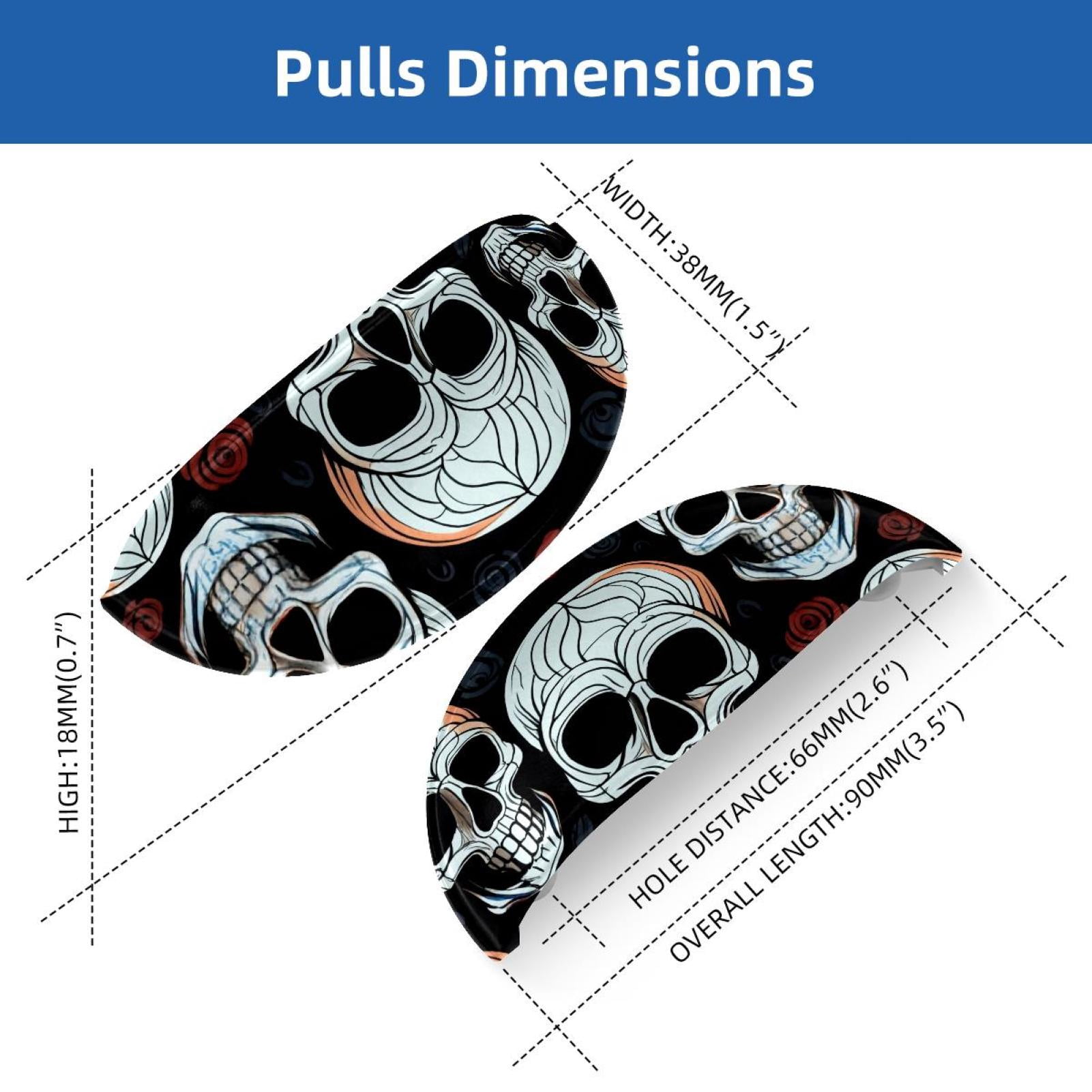 PhooArto 6 Pcs Cup Drawer Pulls, Skull Head Patterns Shell Shape Handles Cabinet Knobs for Dresser Cupboard Closet Wardrobe with Screws