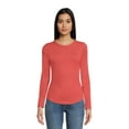 thumbnail image 2 of No Boundaries Women's Juniors Crewneck Ribbed T-Shirt with Long Sleeves, 2-Pack, 2 of 5