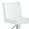 thumbnail image 6 of Home Square 2 Piece Faux Leather Swivel Adjustable Bar Stool Set in White, 6 of 9
