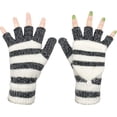thumbnail image 2 of 1Pair Winter Fashion Women Gloves Warm Wool Windproof Knitted Convertible Fingerless Mittens, 2 of 6