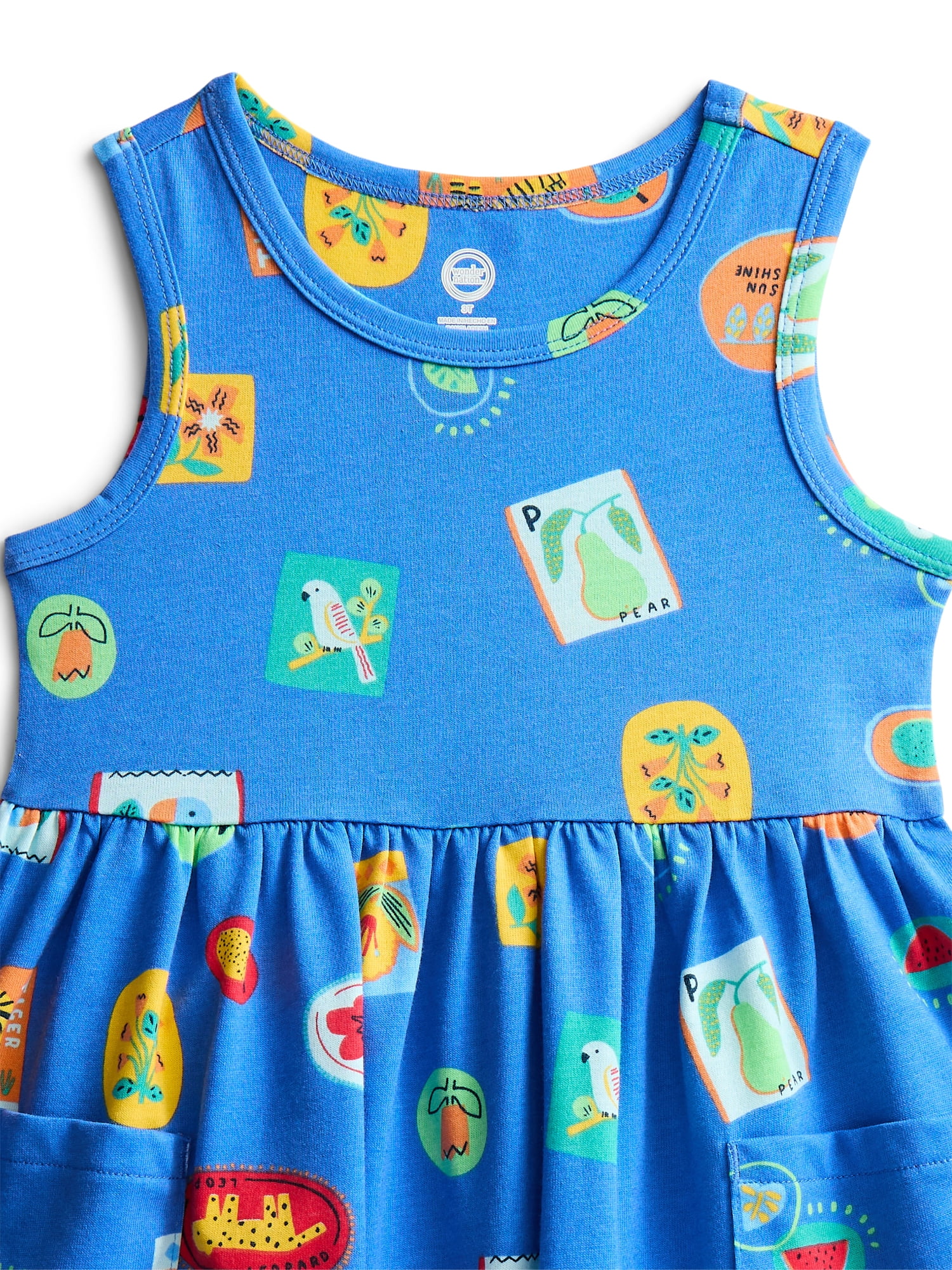 Wonder Nation Toddler Girls Sleeveless Play Dress, Sizes 18M-5T