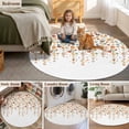 thumbnail image 5 of Flower Orange Round Rugs for Living Room 4ft Blue Cherry Blossoms White Background Non Slip Circle Rug Washable Low-Profile Indoor Carpet for Bedroom, Dining Room, Bathroom, 5 of 9