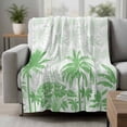 thumbnail image 2 of Palm Trees Blanket Soft Cozy Warm Throw Blanket for Couch, Plush Fuzzy Flannel Fleece Blankets for Sofa, Green Tropical Plants Summer Forest Scenery Bed Blankets Lightweight Gifts for Women, 50"x60", 2 of 9