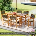 thumbnail image 4 of Costway 7PCS Patio Dining Set, Acacia Wood Table & 6 Armchairs with Padded Seat Cushions, 4 of 10