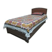 Mogul Indian Cotton Bedspread Printed Boho Décor Bedding Bedthrow Twin Size