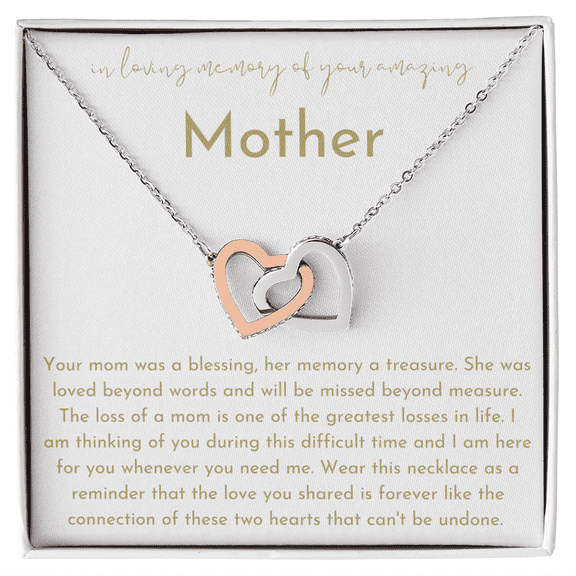 Loss Of Mother Gift - Memorial Gifts For Loss Of Mother Interlocking Hearts Neckalce Standard Box