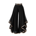 thumbnail image 4 of Womens Wide Leg Pants BWASD Elegant High Waist Chiffon Flowy Palazzo New 2026 Dress Trousers Breathable for Travel Vacation Beach Summer Fashion (Black 3XL), 4 of 5