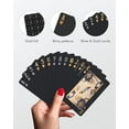 thumbnail image 5 of Diamond Waterproof Black Playing Cards, Poker Cards, HD, Deck of Cards (Black/Gold/Silver), 5 of 10