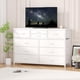 thumbnail image 1 of Blanca 10-cajón cómoda: mesa de TV & entertainment center, fabric almacenamiento cómoda para dormitorio, hallway, nursery, closets, steel frame con wood top, 1 of 5