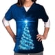thumbnail image 2 of Tops Para Mujer Blusa Navideña Camisas Manga Corta Cuello en V Uniforme Árbol Impreso Bolsillos Enfermería Odeerbi  ODB171060, 2 of 5