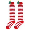 thumbnail image 2 of Xijirk Women Christmas Stripe 3D Tree Decor Knee High Socks Stretchy Knit Long Socks for Holiday Size:One Size, 2 of 4