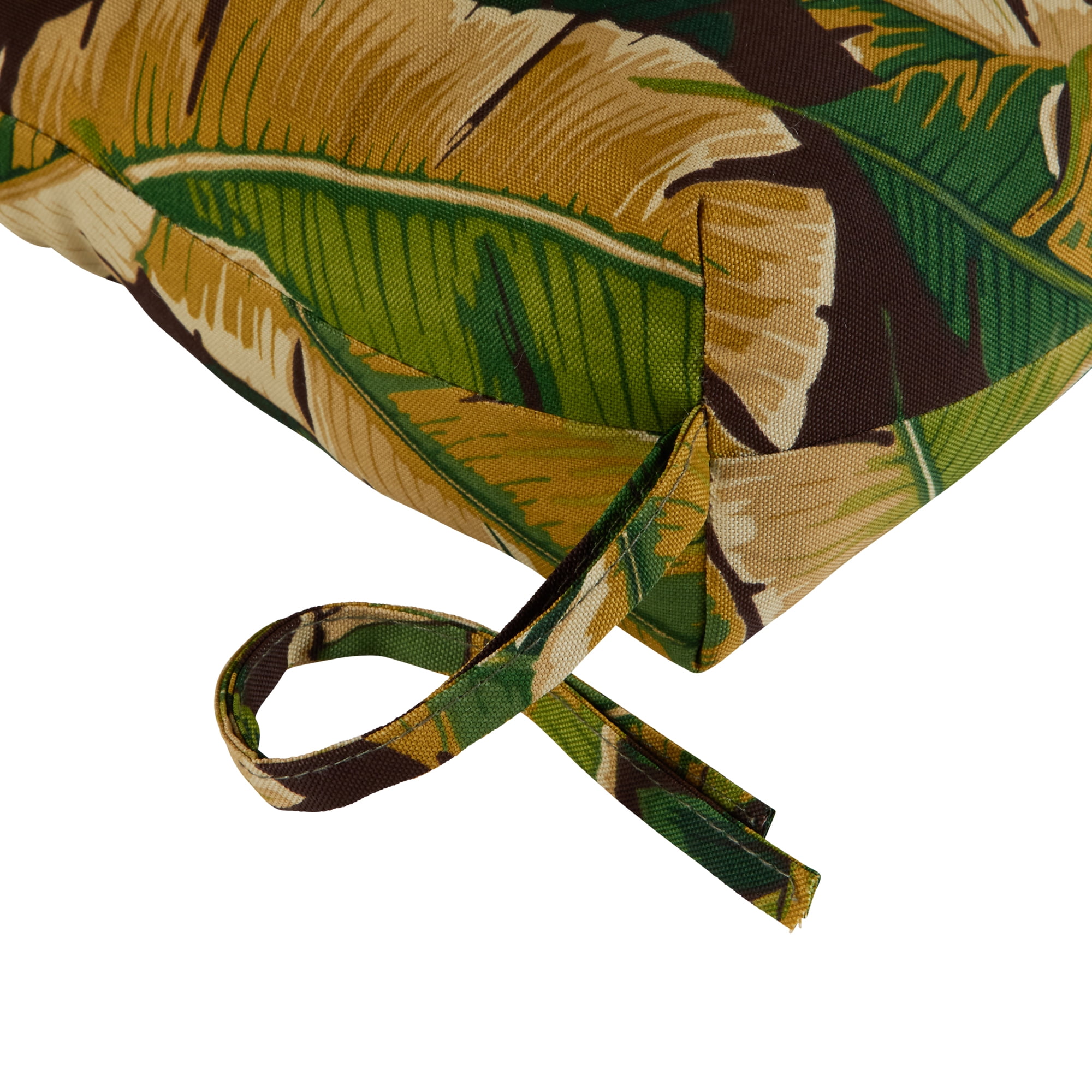 Palm Leaves Green Outdoor High Back Chair Cushion