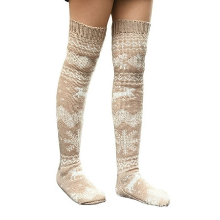 

Women Christmas Holiday Socks Cotton Knitted Cartoon Patterns Stocking Long Tube Socks for Girls Novelty Christmas Gifts