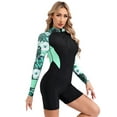 thumbnail image 2 of inhzoy Boyleg Swimsuits for Women Long Sleeve UV Protection Swimwear Rash Guard Beachwear Green S, 2 of 8