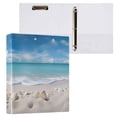 thumbnail image 3 of Beach Shells Sea 3 Ring Binders 1.5 inch Hardcover File Folders with Interior Pockets A4 Size Organizer for School Office Hospital Set of 2, 3 of 8