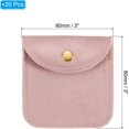 thumbnail image 2 of ABCISI Jewelry Pouch, 20 Pack 3 x 3 Inch Soft Velvet Pouches with Snap Button, Portable Storage for Rings, Necklace, Bracelet, Earring, Watch (Pink), 2 of 13