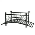 thumbnail image 2 of Tcbosik Metal Garden Bridge for Outdoor, Elegant Decorative Bridge with Handrail for Patio Pond Backyard Landscaping, 102*56*43cm, Black, 2 of 8