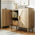 thumbnail image 5 of Luku Buffet Cabinet with Storage, Sideboard with 2 Woven Rattan Doors, Adjustable Shelves & Sturdy Wood Feet, Particle Board Entryway Cabinet for Living Room, Kitchen, Entryway (Natural Wood), 5 of 8