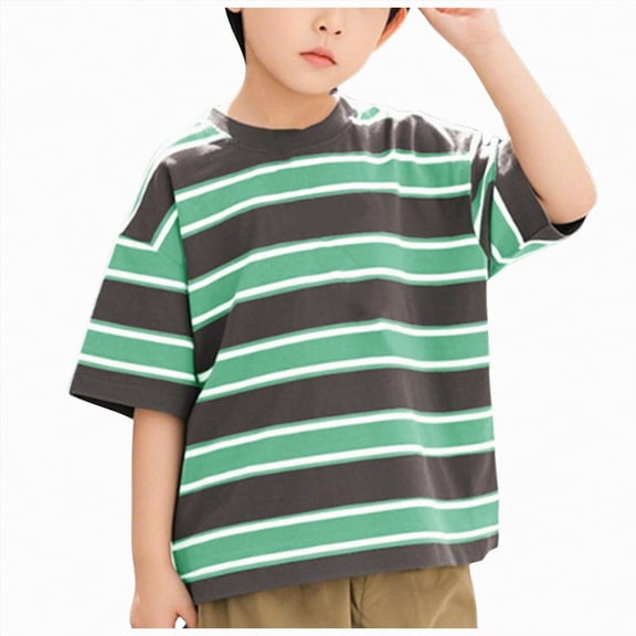 Gubotare Kids Tshirt Boys T Shirts Kids Short Sleeve Shirt Crewneck Summer Basic Tee Tops Size 9-10 (Green,9-10 Years)