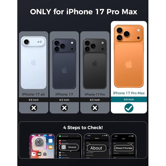 UYWGF-for iPhone 17 Pro Max Case with Privacy Tempered Glass Screen Protector & Camera Lens Protector, Compatible with MagSafe, Invisible Kickstand, Shockproof Phone Cover for iPhone 17 Promax Grey