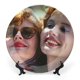 thumbnail image 1 of Thelma y Louise Plato decorativo de porcelana fina (bone china), plato decorativo de cerámica para hogar, oficina, soporte de pared, platos decorativos para dormitorio - 6 pulgadas (15 cm), 1 of 6