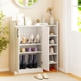 thumbnail image 4 of Costway Shoe Cabinet with 2 Doors, Shoe Storage Organizer with 2 Adjustable Inner Shelves, 4 of 10