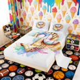 thumbnail image 2 of Erosebridal Watercolor Bow Baseball Full Size Sheets, Cute Sport Bed Sheets for Girls and Boys, 4 Pieces, 1 Flat Sheet, 1 Fitted Sheet and 2 Pillowcases, 2 of 6