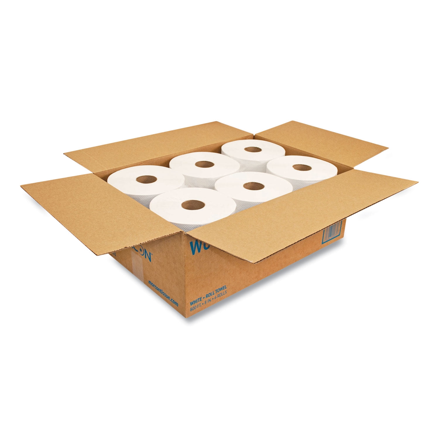 Morcon Tissue Morsoft Universal Roll Towels, 8" x 800 ft, White, 6 Rolls/Carton -MORW6800