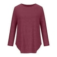 thumbnail image 4 of AXXD Womens Summer Tops Basic 2024 Casual Long Sleeve Blouse Round Neck Tops T-Shirt, 4 of 6