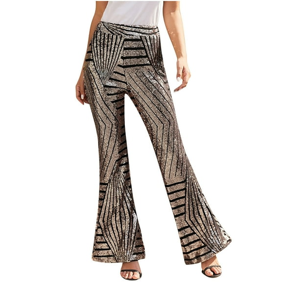 EQWLJWE Wide Leg Pants For Women Womens Pants Summer Women's Fashion Sequins Solid Wide Leg High Waist Loose And Comfortable Pants