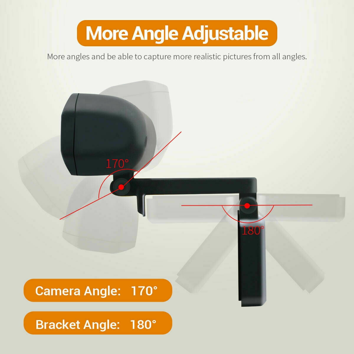 Amerteer 1080P Webcam PC with Microphone, USB 2.0 Web Camera for Laptop, Computer, Desktop, Plug and Play, for Live Streaming, Video Chat, Conference, Recording, Online Classes, Game