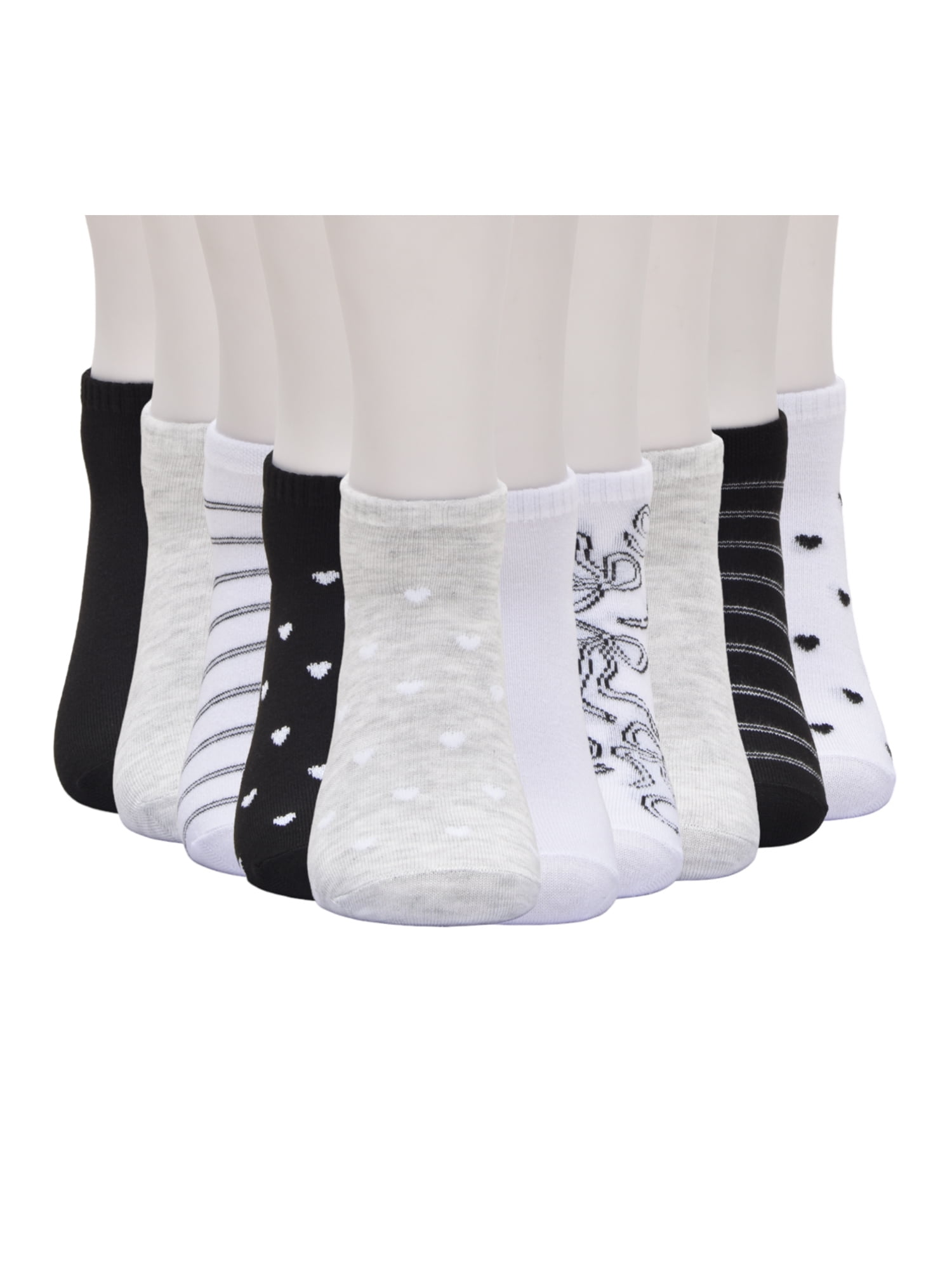 No Boundaries Women's Low-Cut Socks, 10-Pack, Sock Sizes 4-10